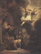 REMBRANDT Harmenszoon van Rijn The angel leaving Tobit and his family (mk33) oil painting